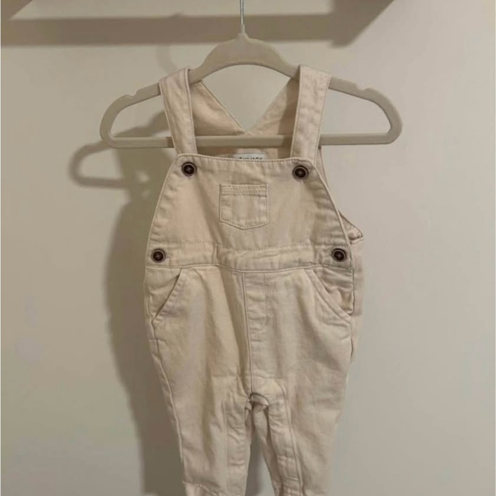Janie and Jack Cream Boy Overalls